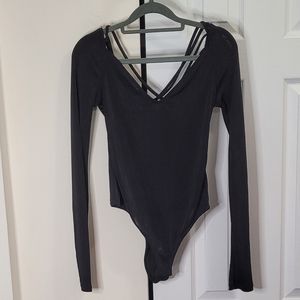 Intimately Free People Strappy Back Long Sleeve Bodysuit Size S